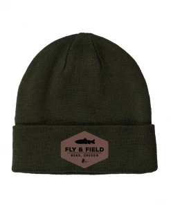 Ouray Fly And Field Fish And Fly Leather Patch Beanie