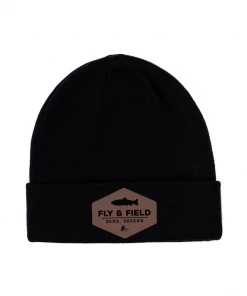 Ouray Fly And Field Fish And Fly Leather Patch Beanie