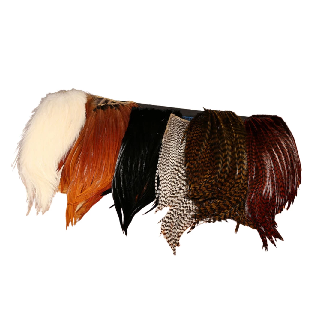 Feathers Hareline Dubbin Bugger Hackle Patches Black 1 Feathers Hareline Dubbin Bugger Hackle Patches Black